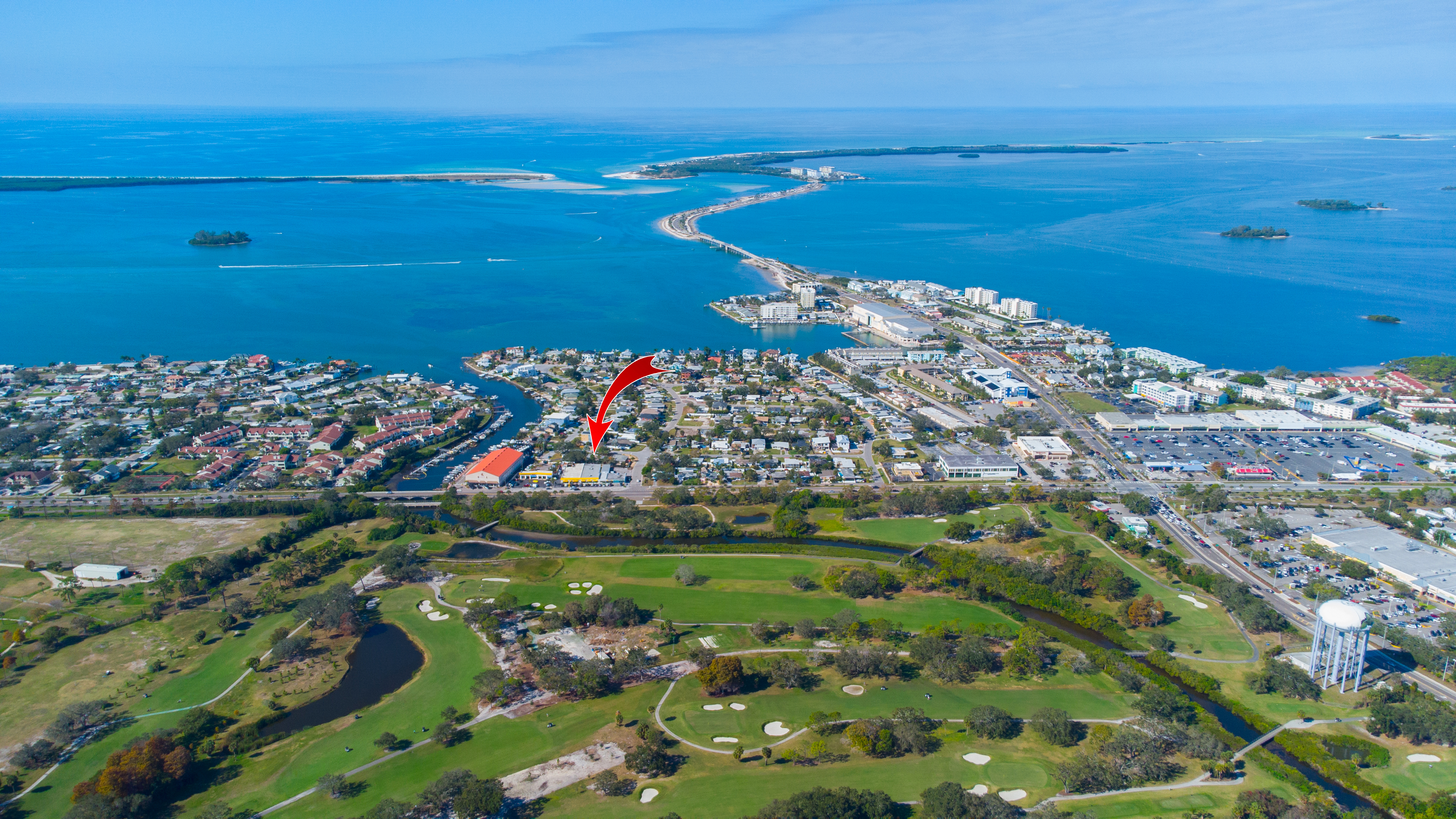 The house is close to the gulf